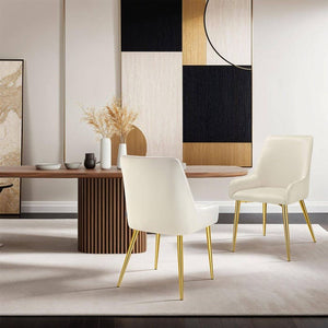Polsterstuhl Avane, Samtoptik, Belastbarkeit 120 kg beige 6er Set
