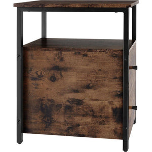 Nachttisch Tullamore Industrial Holz dunkel, rustikal