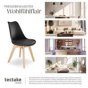 Set Esszimmerstuhl Frederikke schwarz 6er Set