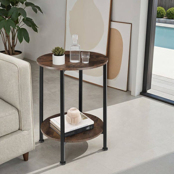 Beistelltisch Ballina Industrial Holz dunkel, rustikal