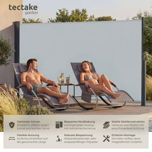 Seitenmarkise grau 300 x 180 cm