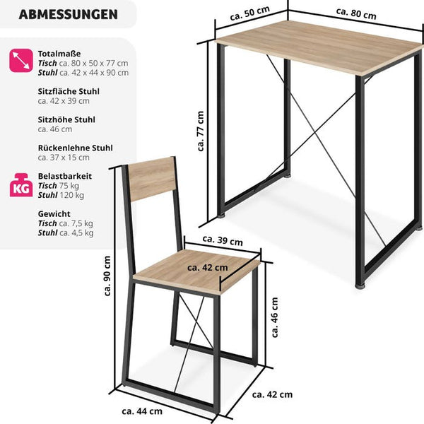 Sitzgruppe Margate Industrial Holz hell, Eiche Sonoma