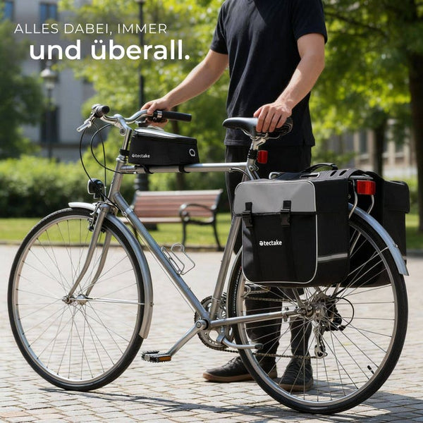 Set Fahrradtasche Georg und Fahrradrahmentasche schwarz 20,5 x 10 x 10,5 cm