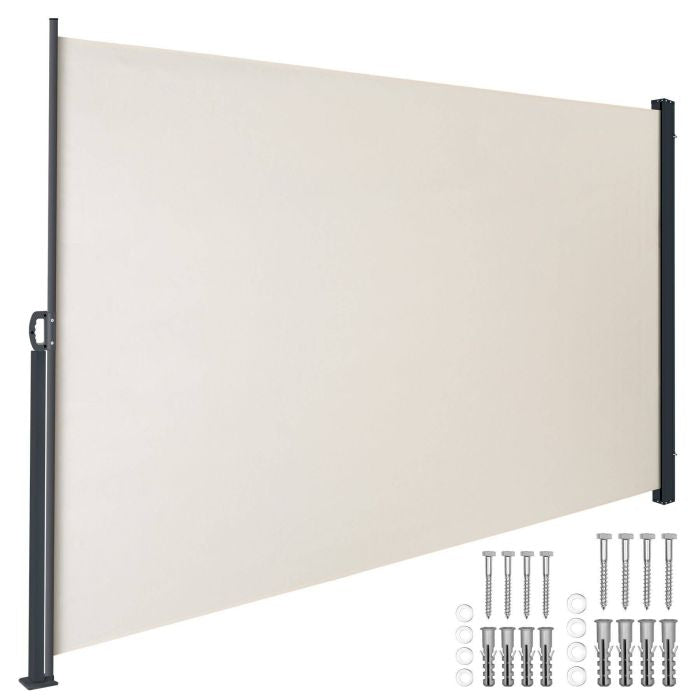 Ausziehbare Seitenmarkise mit Aufrollmechanismus, blickdicht beige 300 x 200 cm