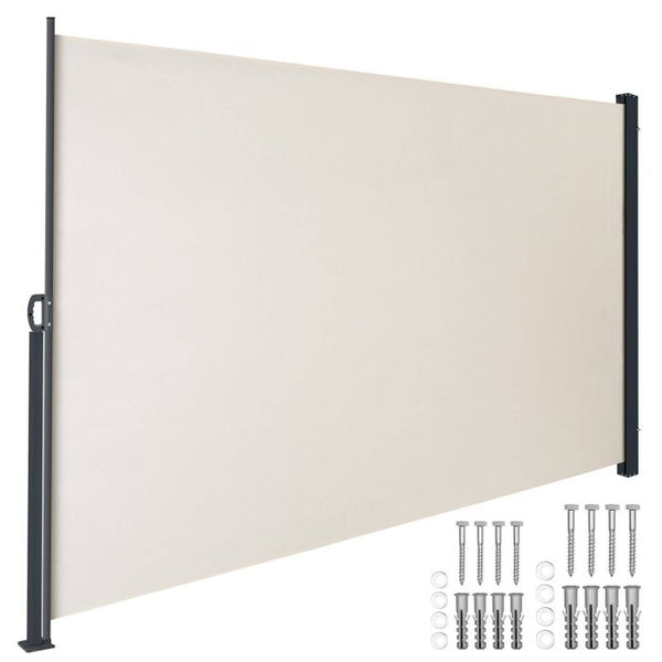 Ausziehbare Seitenmarkise mit Aufrollmechanismus, blickdicht beige 300 x 200 cm