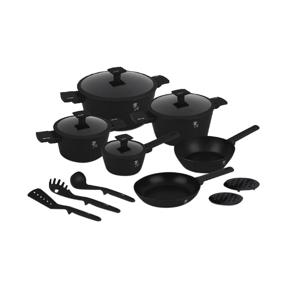 Berlinger Haus 15-teiliges Kochgeschirr-Set Matte Black Collection