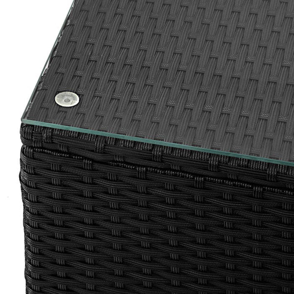 Rattan Lounge Milano schwarz/grau