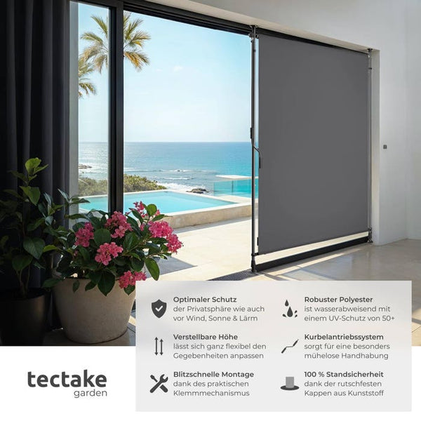 Klemmmarkise Taija dunkelgrau 100 x 310 cm
