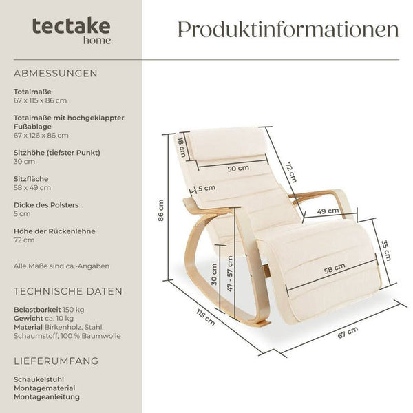 Schaukelstuhl Onda beige