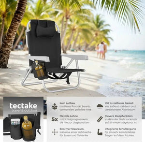 Aluminium Strandstuhl Coral schwarz pro Stück