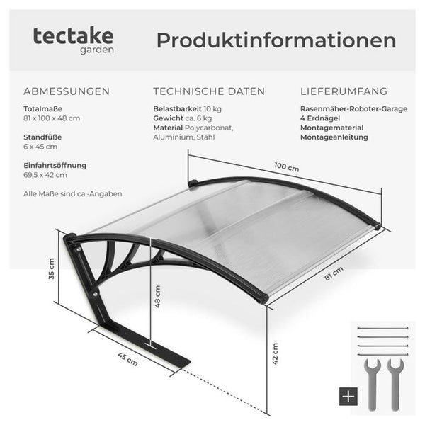Rasenmäher-Roboter-Garage Domus transparent