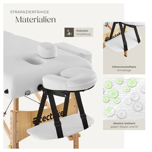 Lettino da massaggio con imbottitura da 7,5 cm, bianco