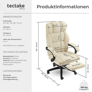 Jillien office chair, beige 