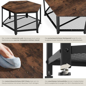 Couchtisch Norwich Industrial Holz dunkel, rustikal