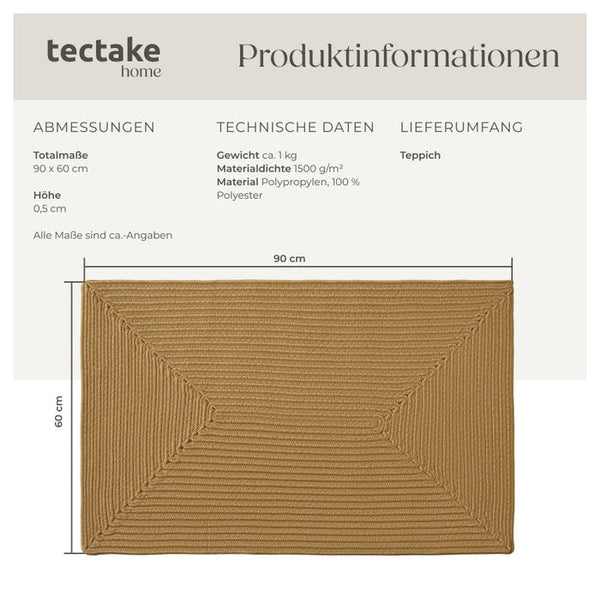 Tapis tressé Raya 60 x 90 cm