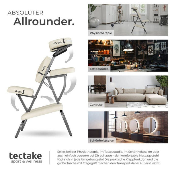 Massagestuhl aus Kunstleder beige