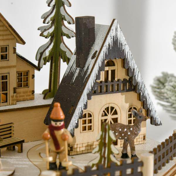 Adventskalender mit LED-Lichtern 25 cm x 20 cm x 29 cm