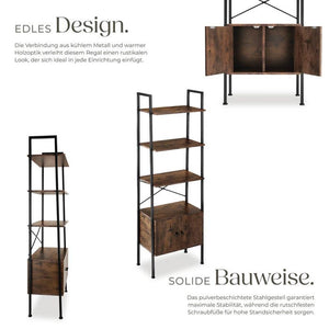 Leiterregal Brentwood Industrial Holz dunkel, rustikal