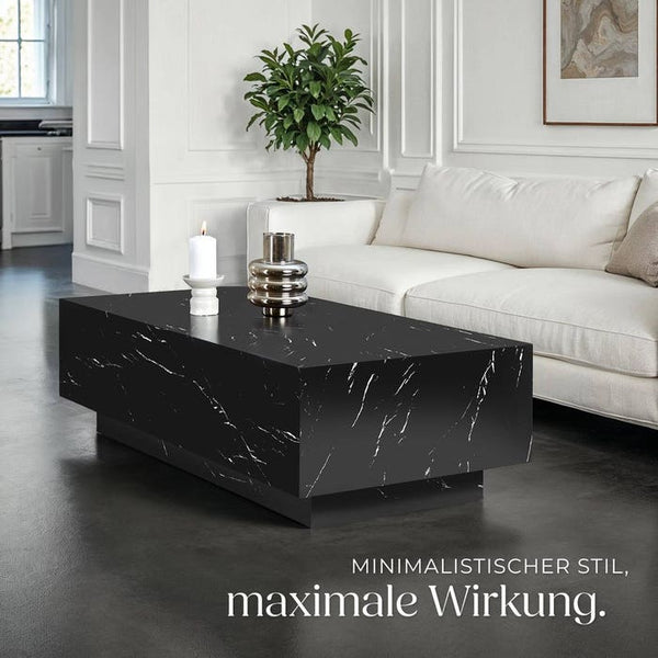 Couchtisch Lasley Marmor Optik schwarz 120 x 60 x 35 cm