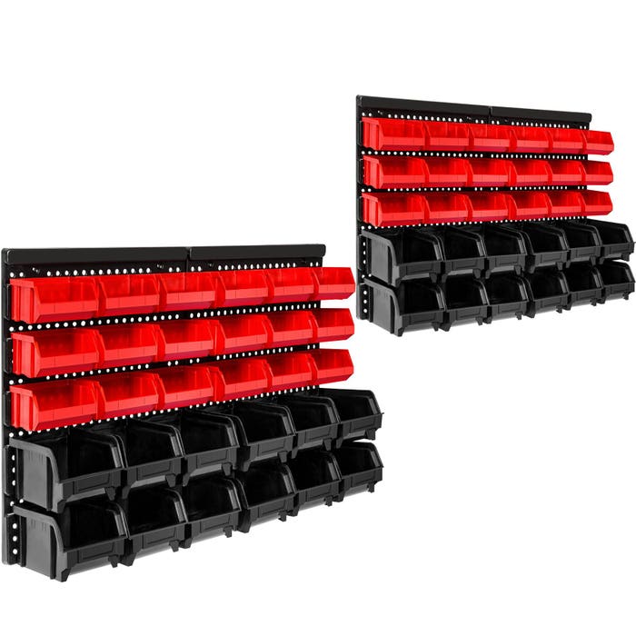 Set of 2 wall shelves, stacking boxes 