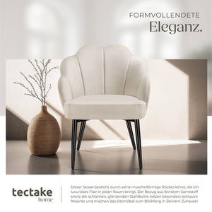 Cocktailsessel Hellen creme/schwarz 4er Set