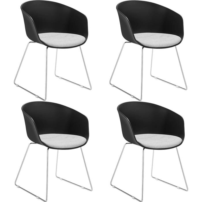 Fauteuil en plastique Logart, lot de 4