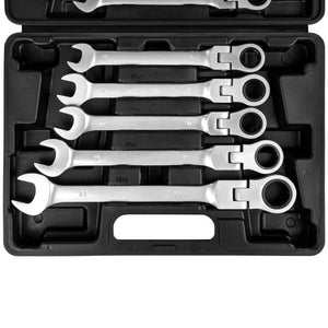 Ratschenschlüssel-Set 12-tlg. mit Gelenkköpfen 8 bis 22 mm