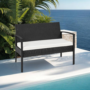 Rattan Sitzgruppe Sparta 3+1 schwarz