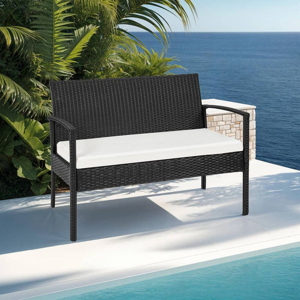Rattan Sitzgruppe Sparta 3+1 schwarz