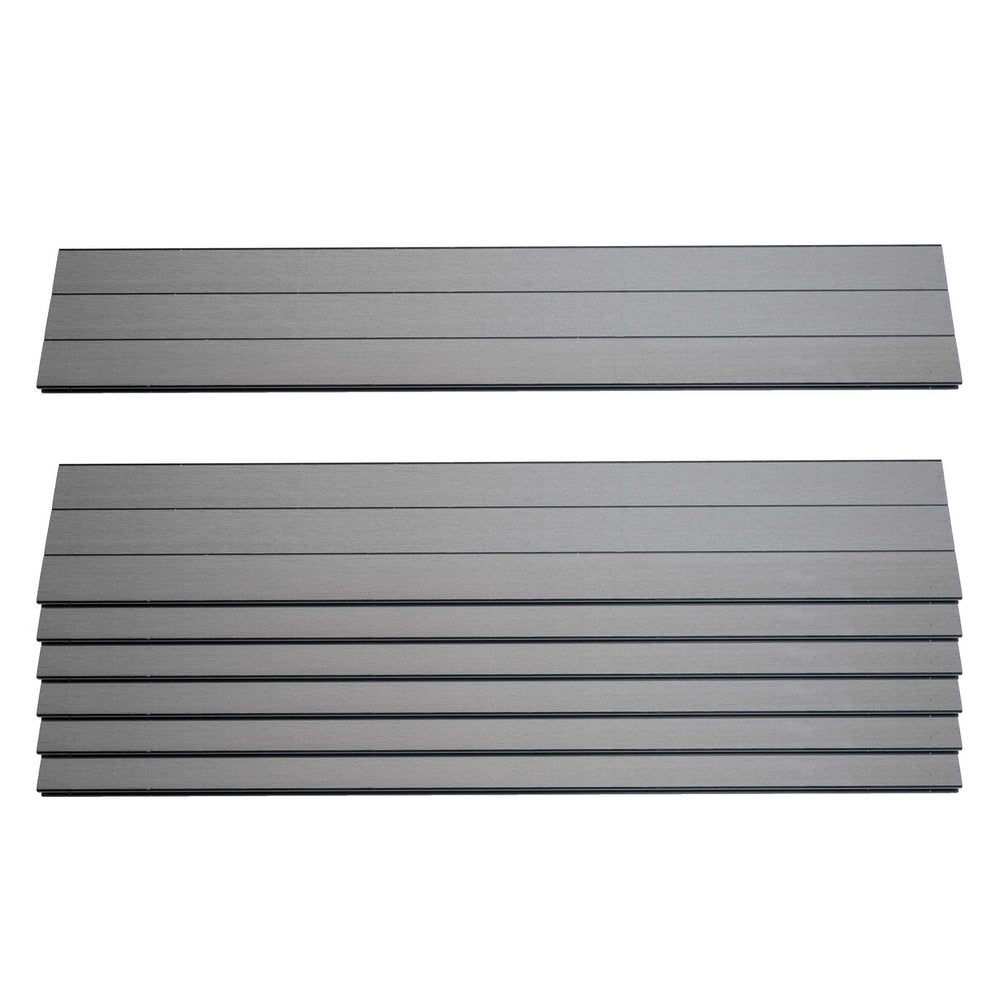 7er Set WPC Latten Sichtschutz Windschutz 90cm 1qm grau MVG Savon