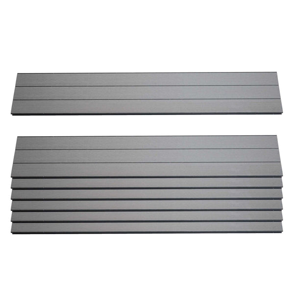 7er Set WPC Latten Sichtschutz Windschutz 90cm 1qm grau MVG Savon