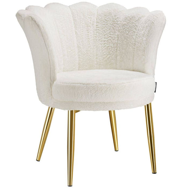 Sessel Stella Kunstfell creme/gold