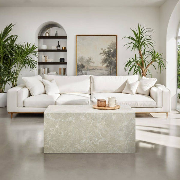Couchtisch Lasley Travertin Optik 90 x 50 x 40 cm