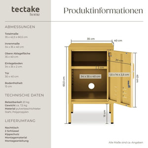 Nachttisch Baker mit Magnetverschluss gelb