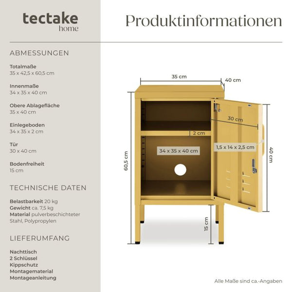 Nachttisch Baker mit Magnetverschluss gelb