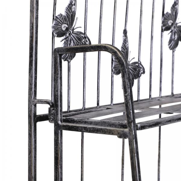 Pflanzregal Blumenregal 3 x Ebene Metall Klappbar Silbergrau