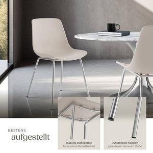 Kunststoffstuhl Mave taupe/chrom 4er Set