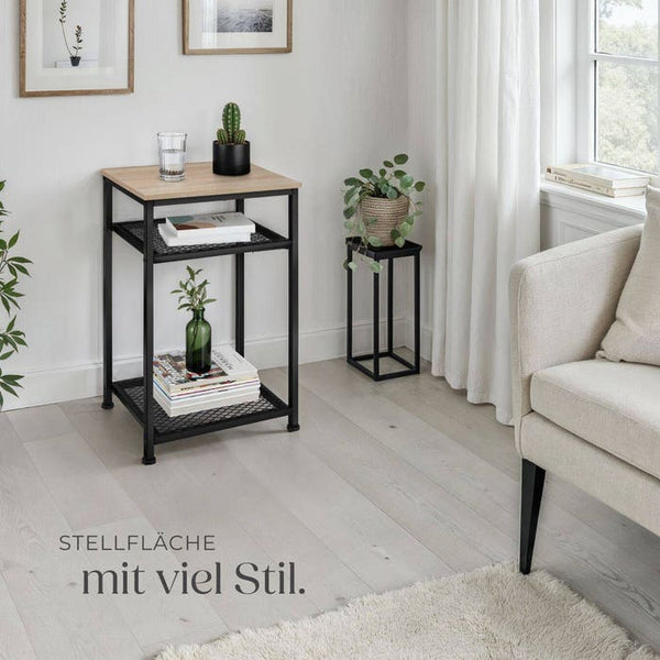 Beistelltisch York Industrial Holz hell, Eiche Sonoma