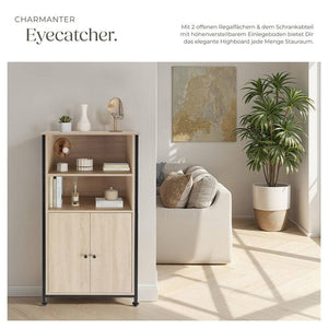 Highboard Doncaster Industrial Holz hell, Eiche Sonoma