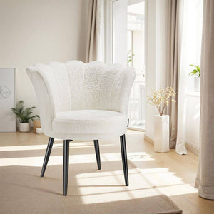 Sessel Stella Kunstfell creme/schwarz