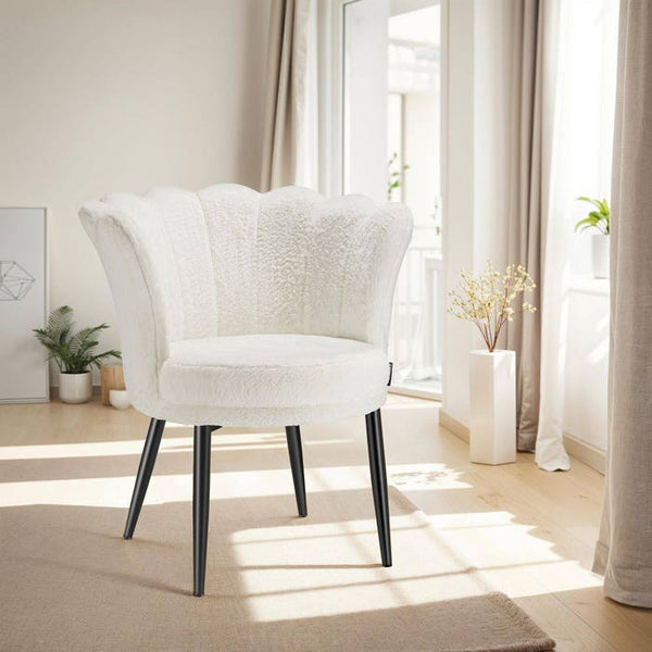 Sessel Stella Kunstfell creme/schwarz