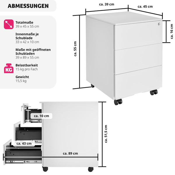 Aktenrollschrank Magna weiss