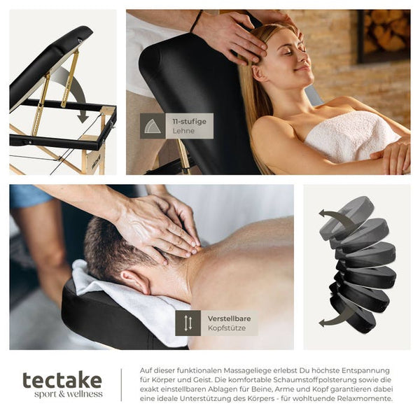 3 Zonen Massageliege Somwang schwarz
