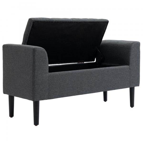 Sitzbank Dunkelgrau Schwarz 116 cm x 44 cm x 58 cm