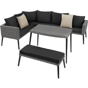 Aluminium Rattan Lounge Lounge Pula grau