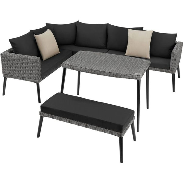 Aluminium Rattan Lounge Lounge Pula grau