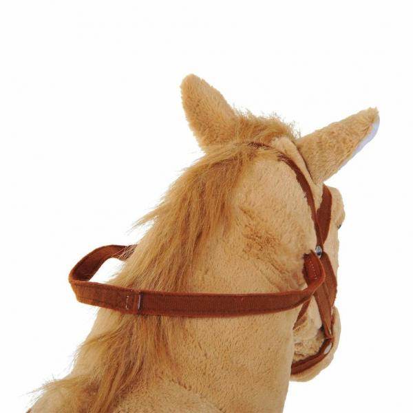 Reitpferd Stehpferd Kinderpferd Plüschpferd Reiten ohne Schaukelkufen Beige
