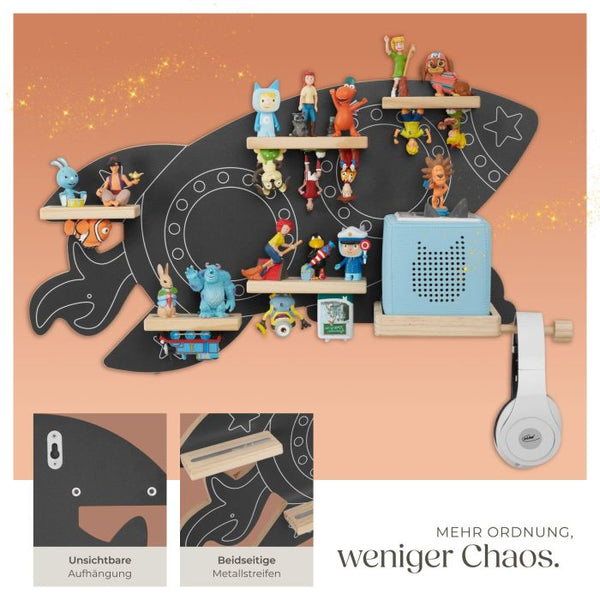 Tonie-Regal MyLittleStory Rocket für bis zu 40 Tonies grau