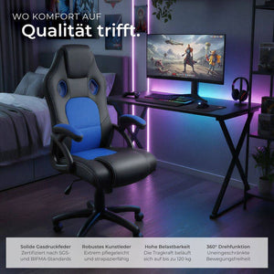 Tyson office chair, black/blue