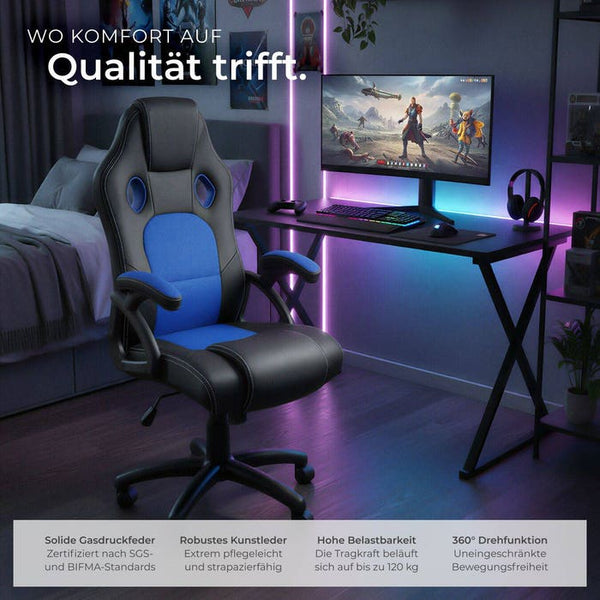 Tyson office chair, black/blue